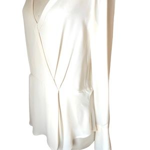 A.L.C ivory silk blouse.